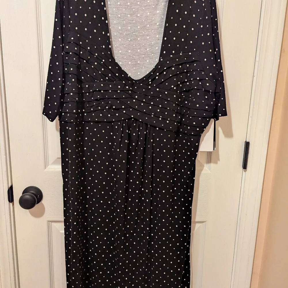 Jessica London Women's Polka Dot Maxi Dress Plus Size 24W (NWT) - Picture 2 of 9